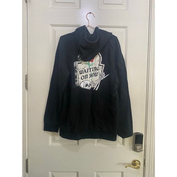 Retrofit Men's Black Waiting On You Long Sleeves Kangaroo Pocket Hoodie Size XL - Picture 2 of 5